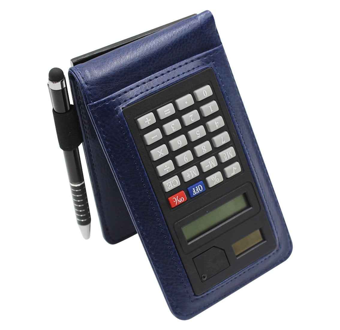 A7 Pocket PU Leather Mini Notepad with Calculator Ballpoint Pen Holder - TTpen