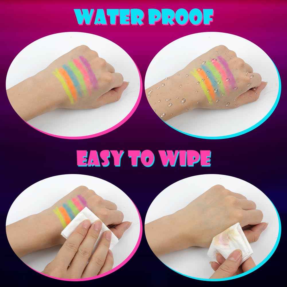 12Pcs Glow in The Black Light Dark Face Body Paint - TTpen