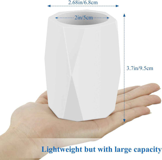 2 Pieces Silicone Pencil Holder for Desk,Geometric Makeup Brush Holder - TTpen