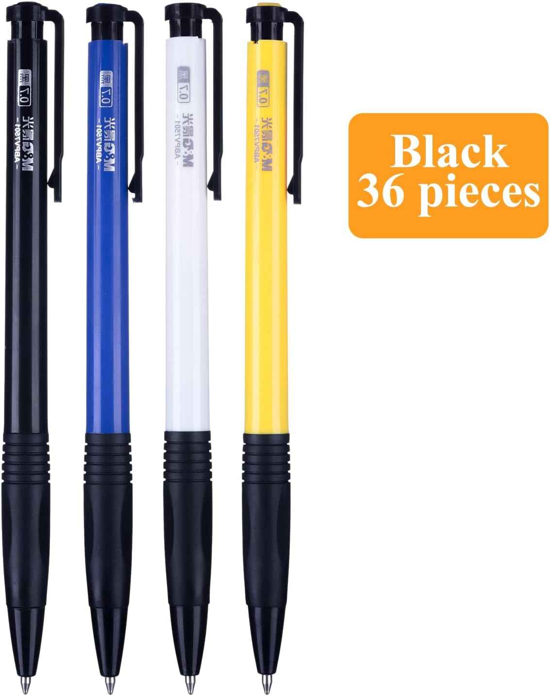M&G 36Pcs Retractable Ballpoint Pens with Black ink 0.7mm - TTpen