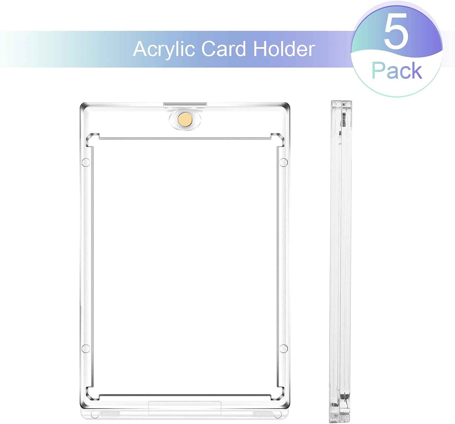 5Pcs Acrylic Magnetic Card Holder 35PT Protectors for Baseball Football Sports Card - TTpen