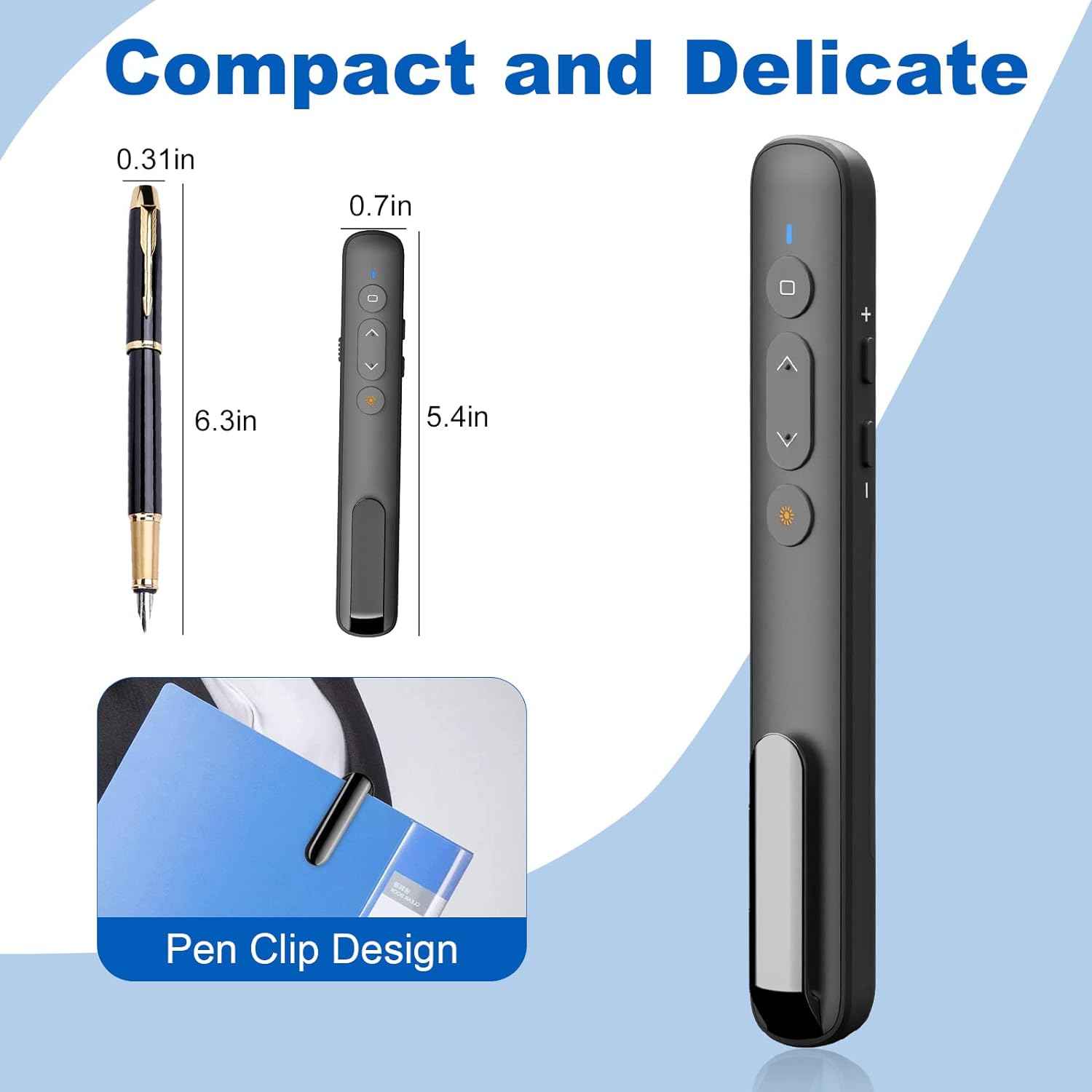Red/Green Laser Presentation Clicker PowerPoint Wireless Presenter Remote - TTpen