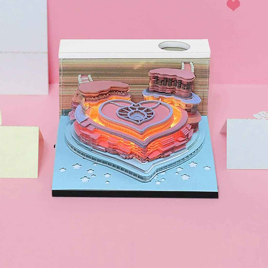 Fortress of Love,3D Memo Pad,Castle Buildings,Pink - TTpen