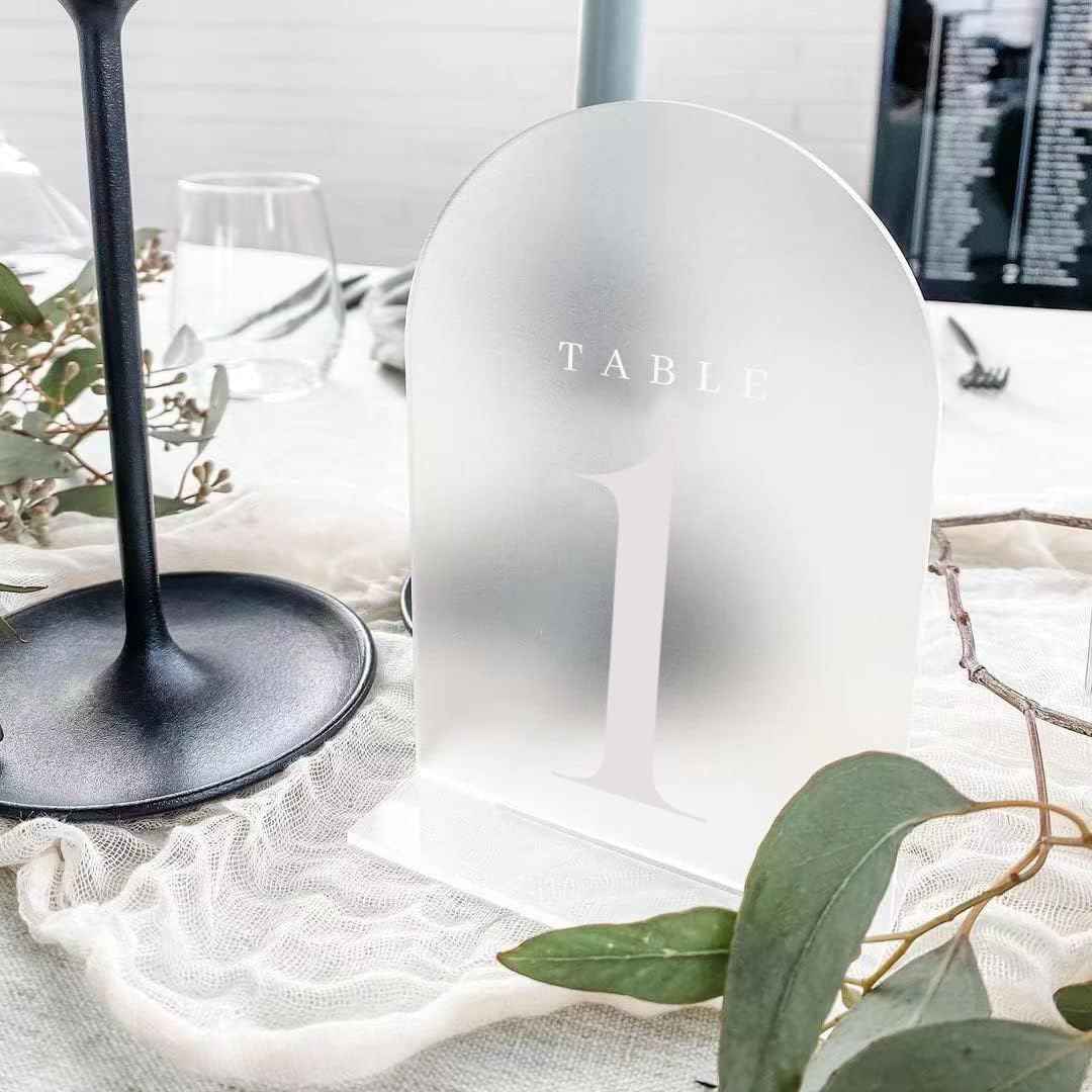 Frosted Arch Acrylic Table Numbers 1-20 for Wedding Reception,5x7 INCH - TTpen
