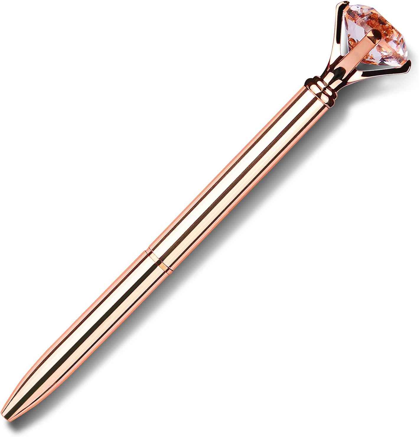 6Pcs Ballpoint Pens Metal Diamond Journaling Gift Pens,Black Ink - TTpen