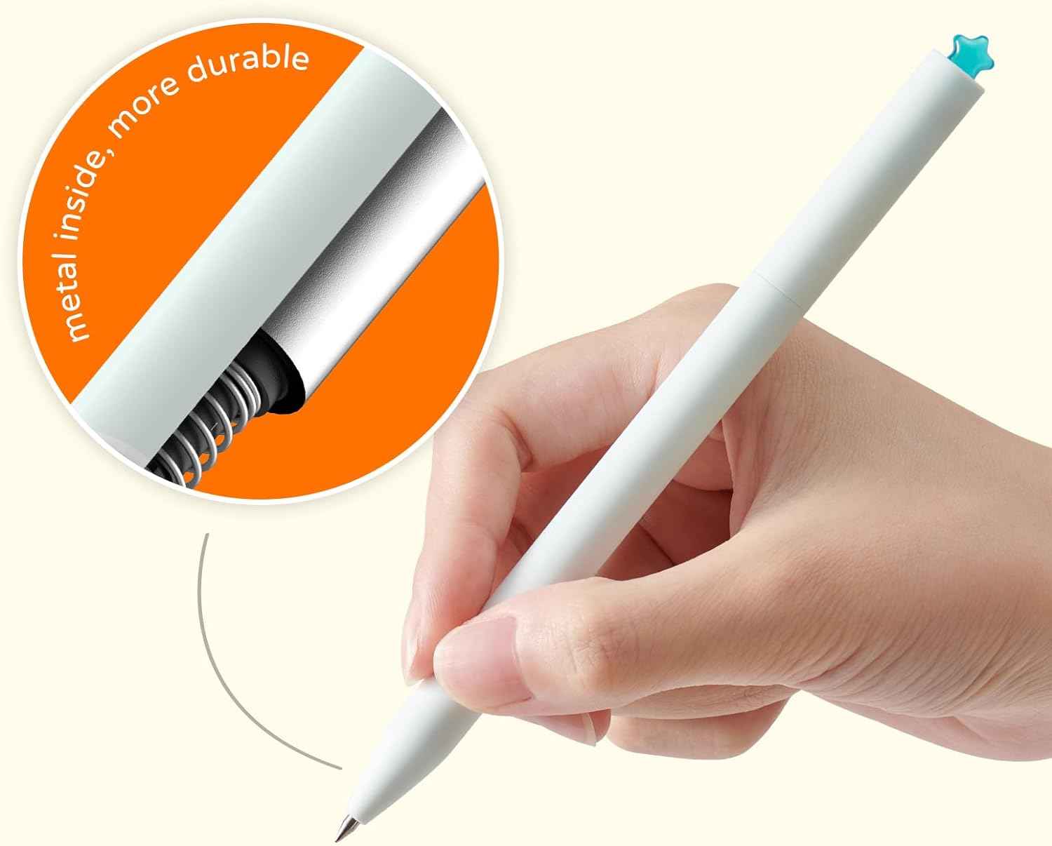 Kaco FIRST Star Gel Pens with Extra 4 Black Ink Refills (Orange+Blue) - TTpen