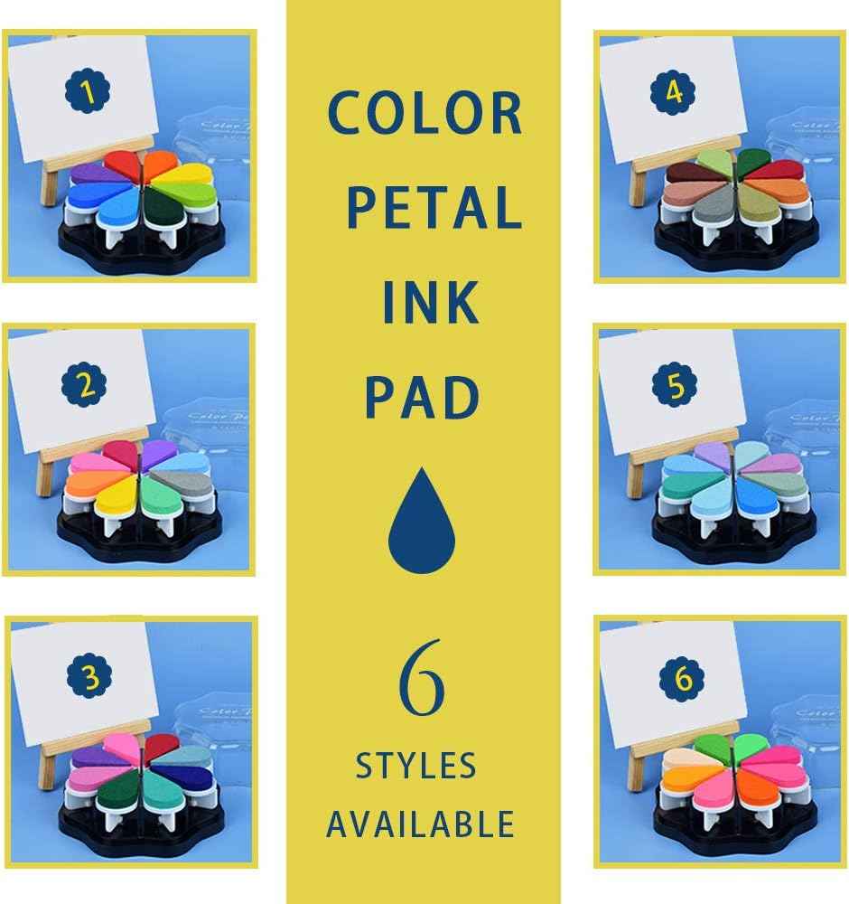 8 Colors Petal Shape Craft Pigment Ink Pad Stamps Partner - TTpen