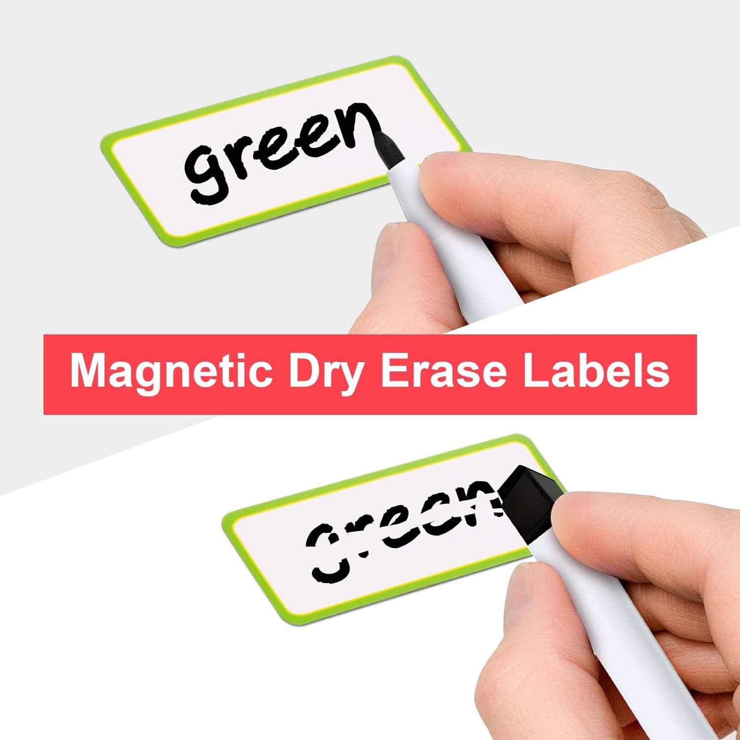 40 Pack Magnetic Dry Erase Labels Name Plate Tags Stickers 8x3cm - TTpen