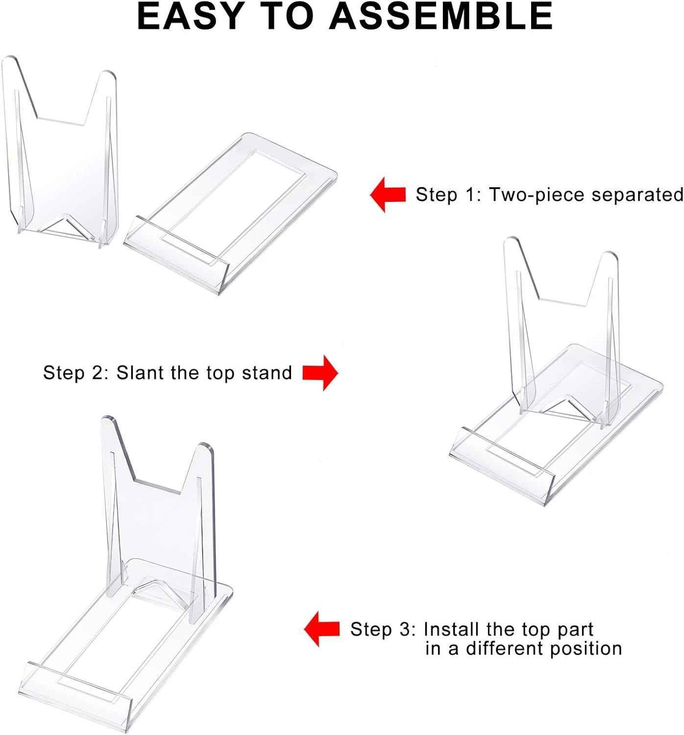 10pcs Mini Acrylic Plate Stands Picture Display Holder - TTpen