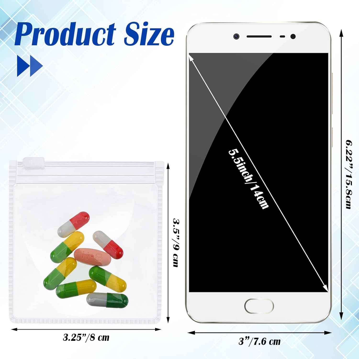Zippered Pill Pouch Travel Medicine Organizer Storage 24 Pack - TTpen