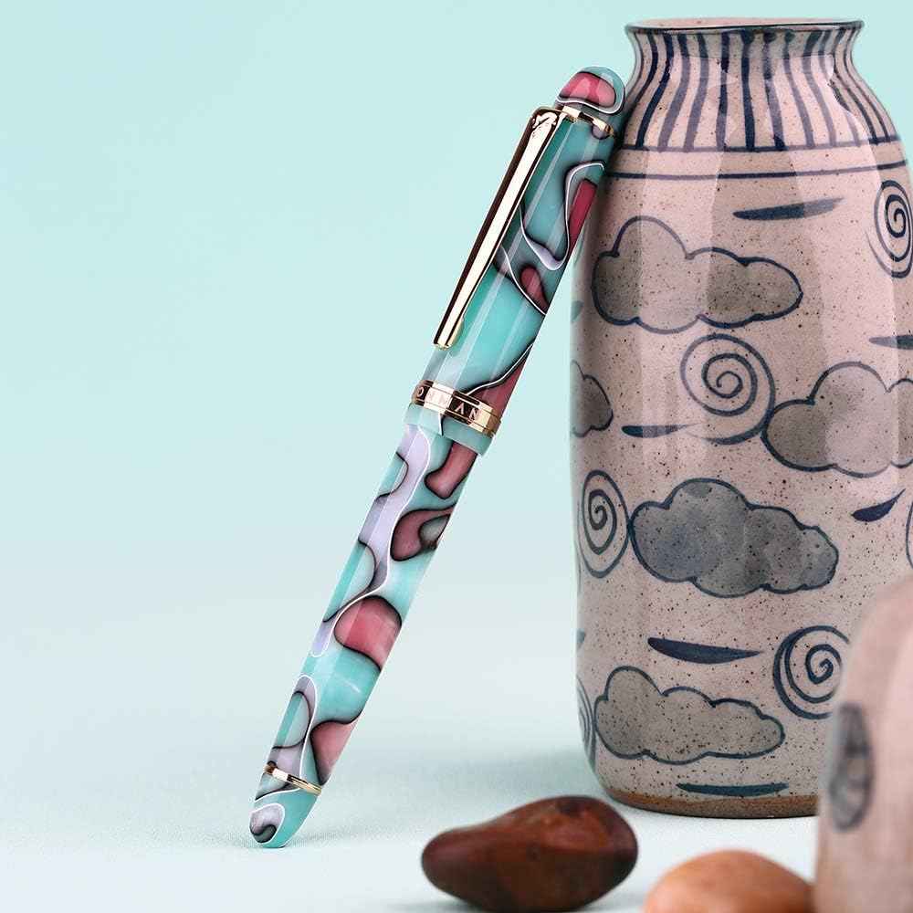 Majohn S3 Fountain Pen Celluloid,Iridium Fine Nib Gold Plated - TTpen