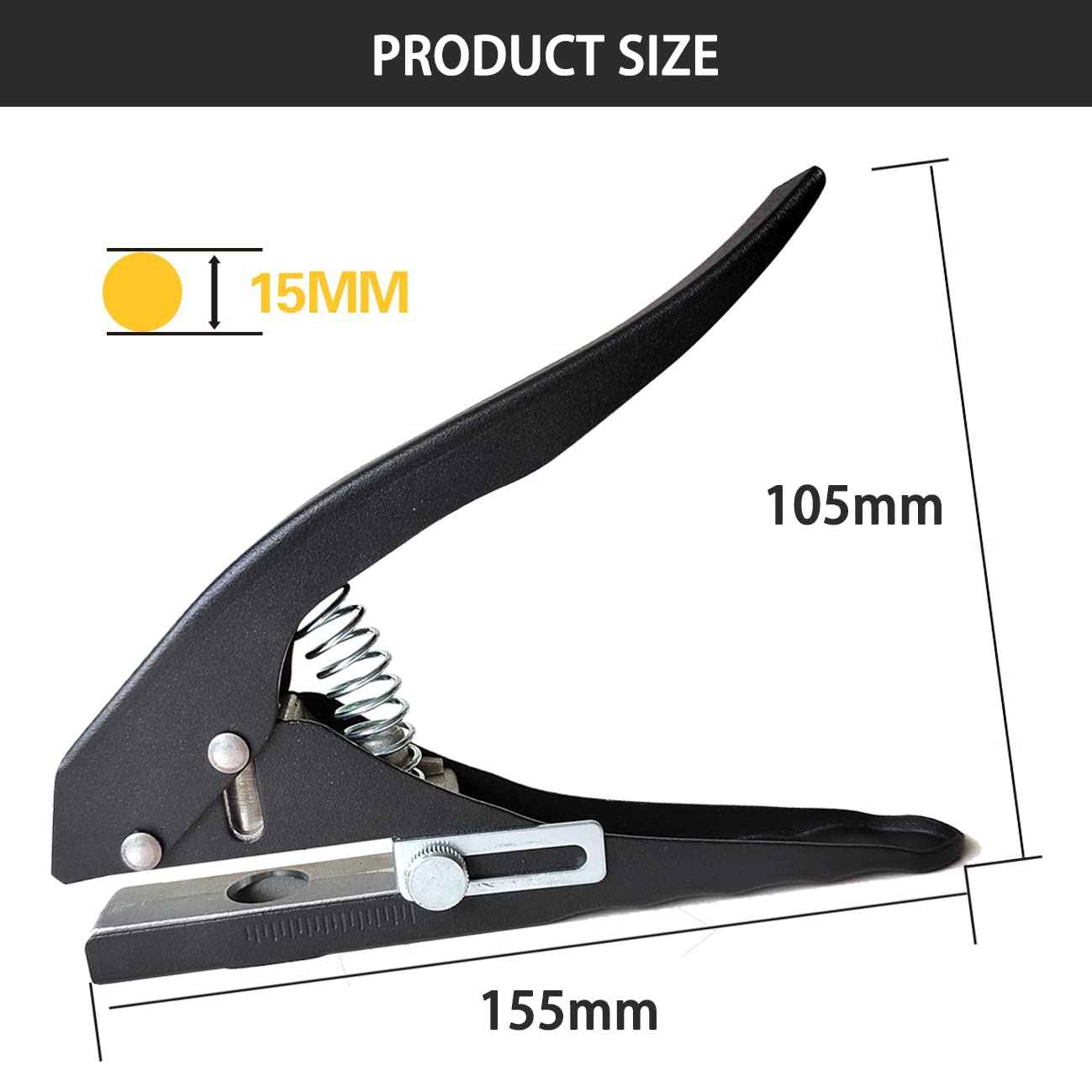 Heavy Duty Single Hole Punch for Paper Cards Plastic Cardboard 8/10/12/14/15mm - TTpen