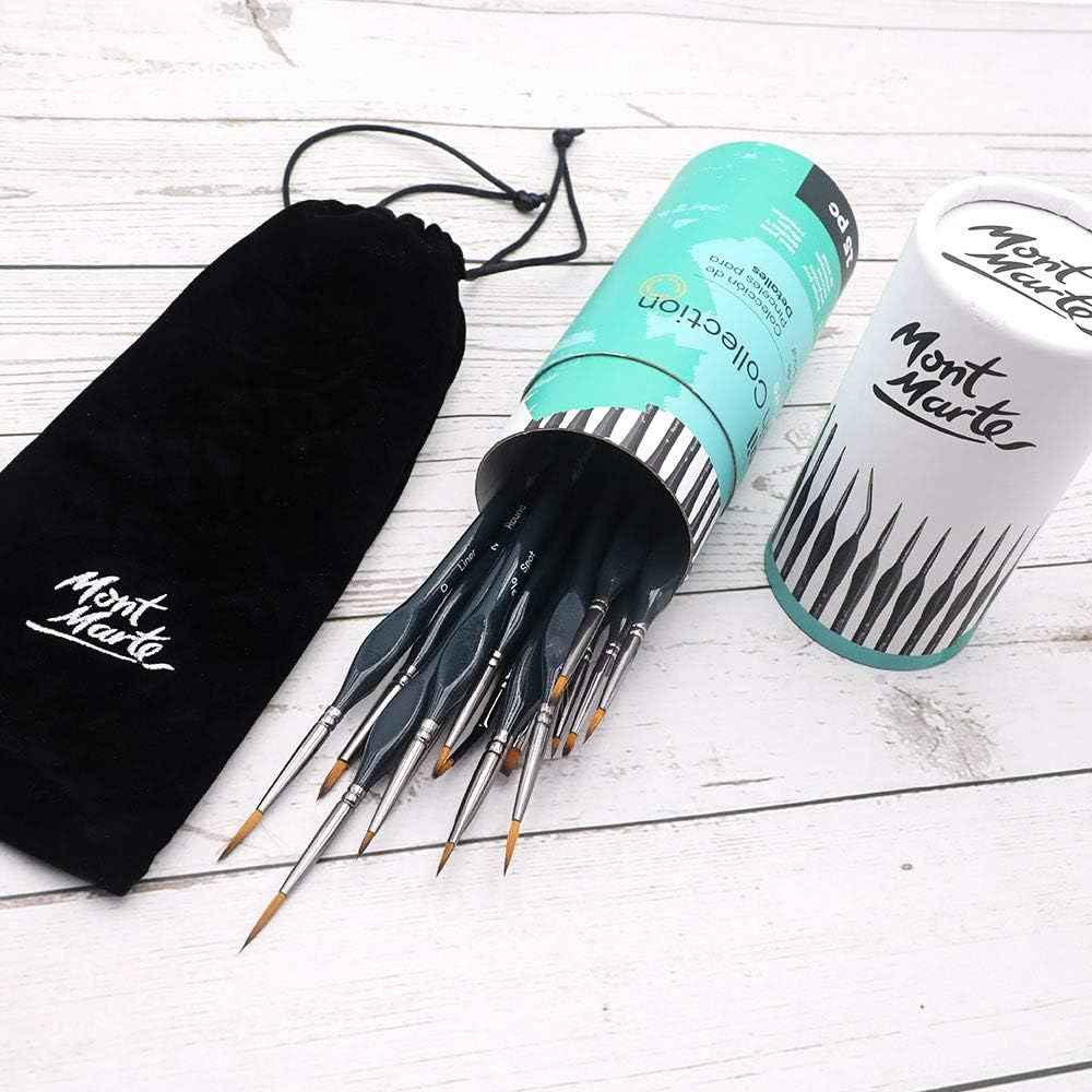 Mont Marte Signature Detail Brush Collection,15 Piece,Taklon Bristles - TTpen