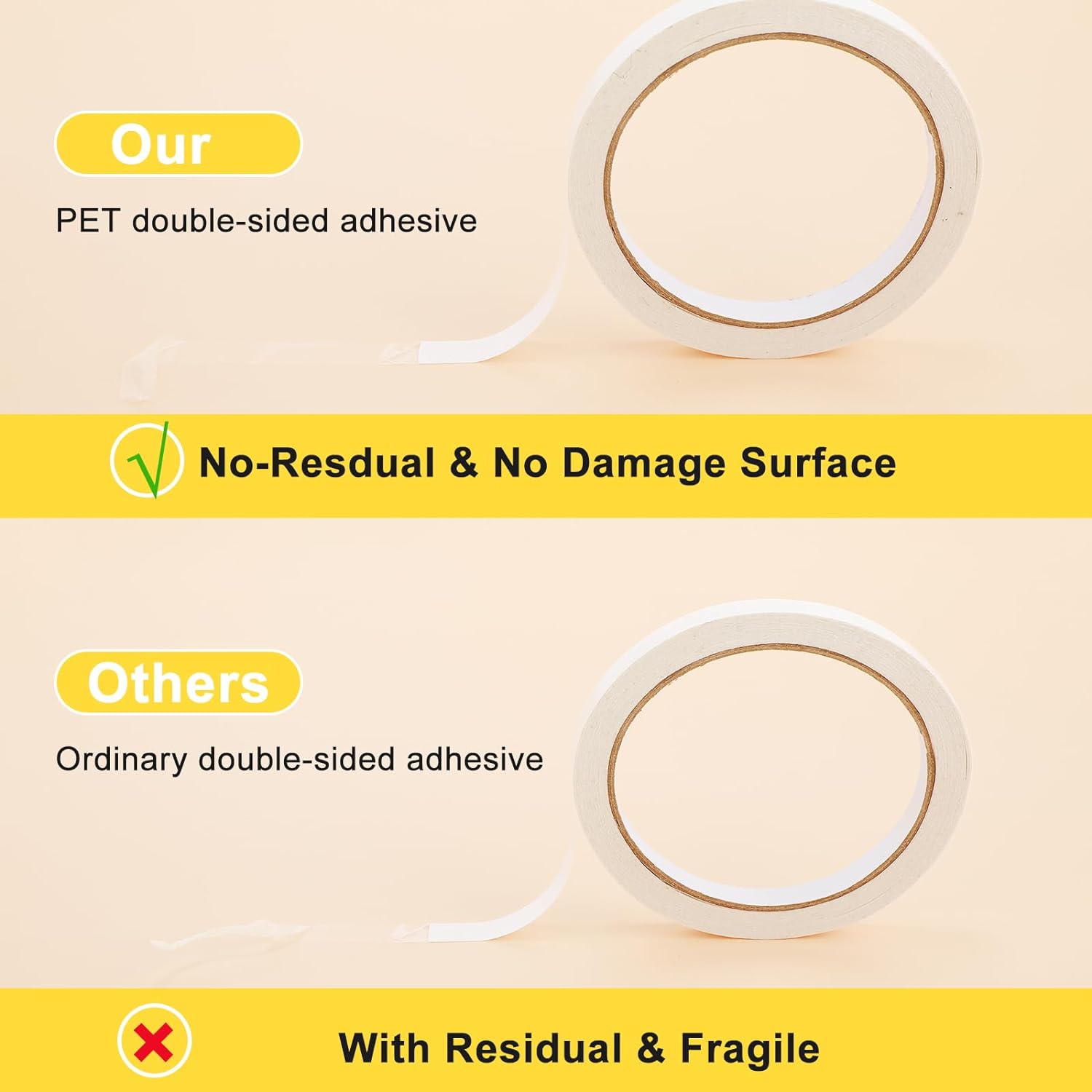 20 Rolls Double Sided Adhesive Tape for Craft Scrapbook (2/5in x 50Ft)