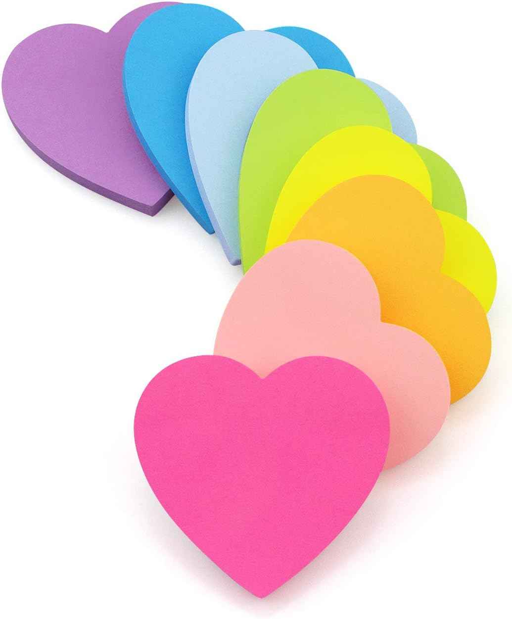Heart Shape Sticky Notes 8 Color 75 Sheets/Pad - TTpen