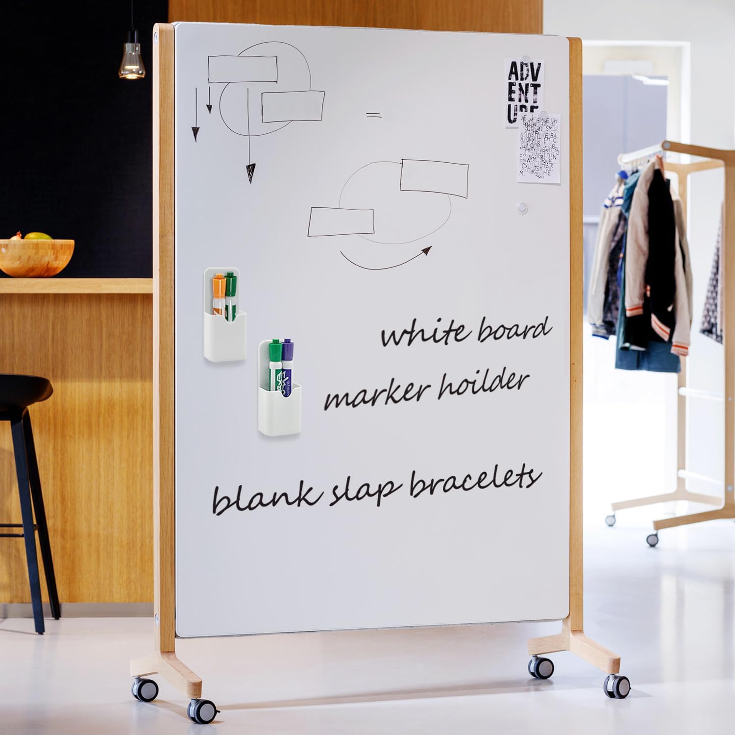 2PCS Magnetic Dry Erase Marker Pen Holder Small for Fridge Whiteboard