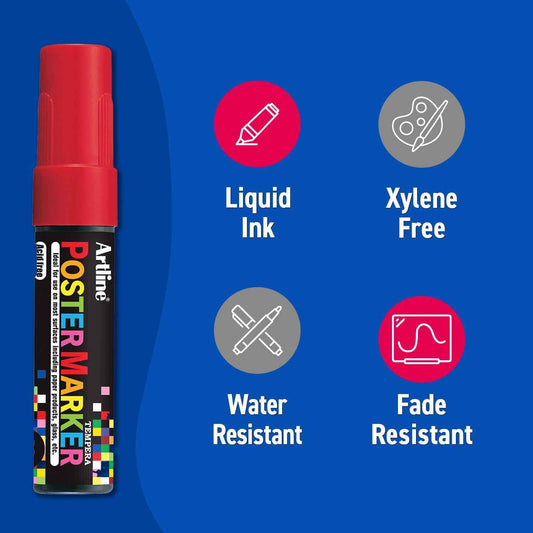 Artline EPP-12 Poster Markers | 12.0mm Flat Tip | 2 Pack