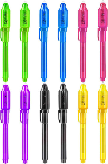 12PCS Invisible Ink Pen,Spy Pen with UV Light for Kids - TTpen