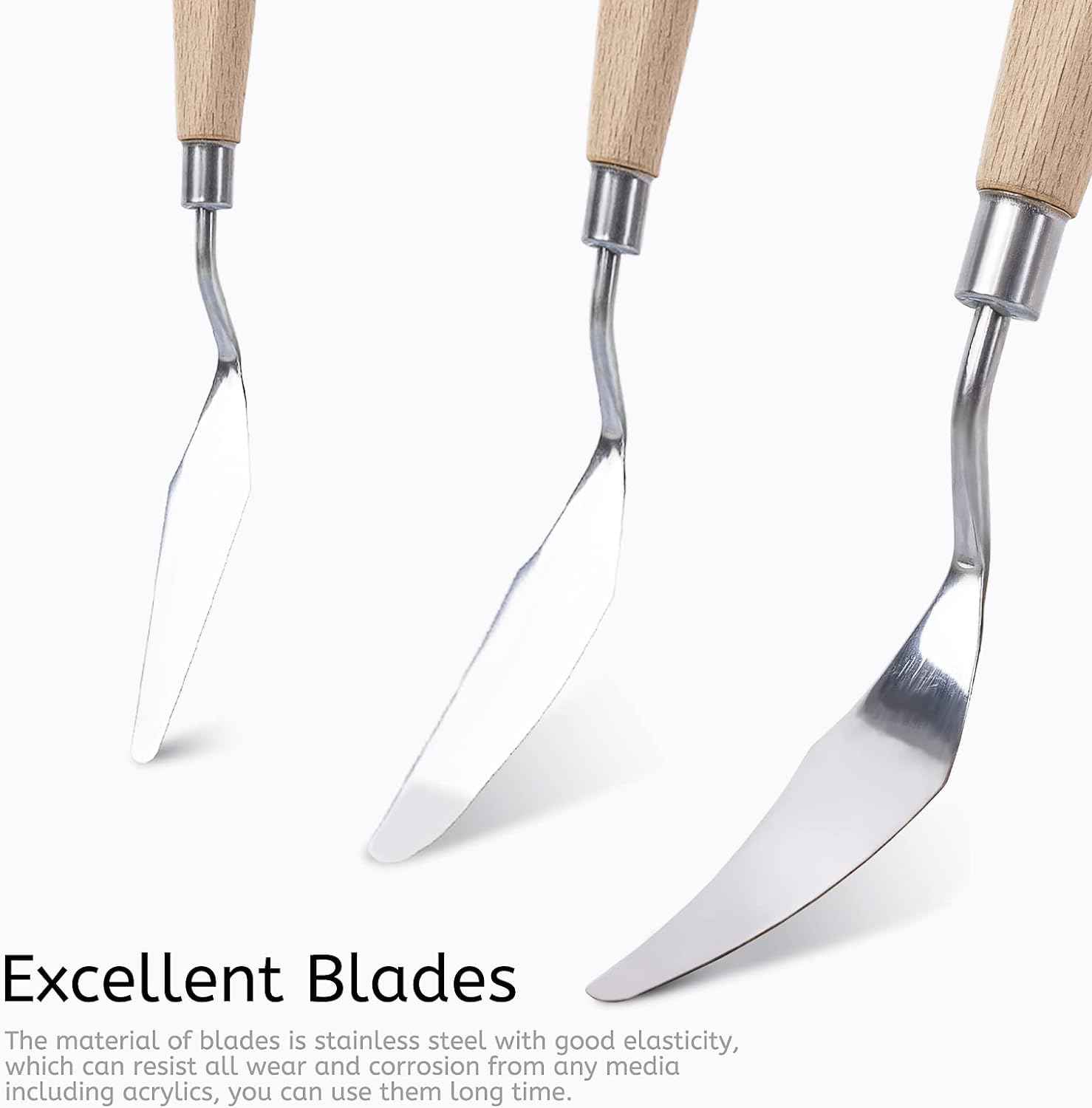 9PCS Painting Palette Knives Stainless Steel with Wood Handle - TTpen