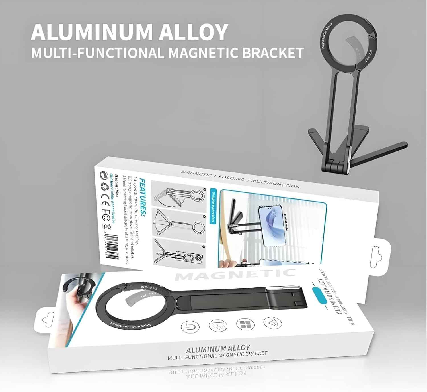 Aluminum Alloy Phone Tripod Carabiner-Mounted for iPhone