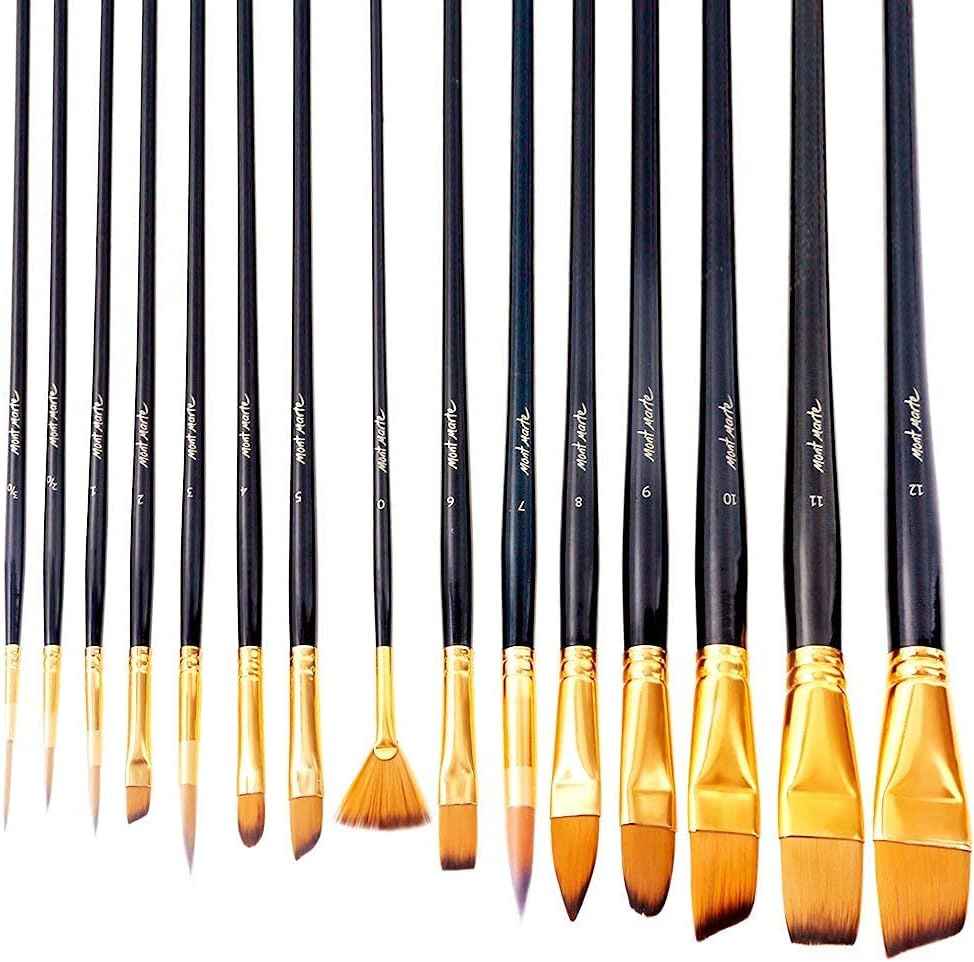 Mont Marte Art Paint Brushes Set,15 Different Sizes - TTpen