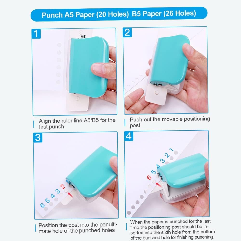 KW-trio 6-Hole Paper Punch Handheld for A4 A5 B5