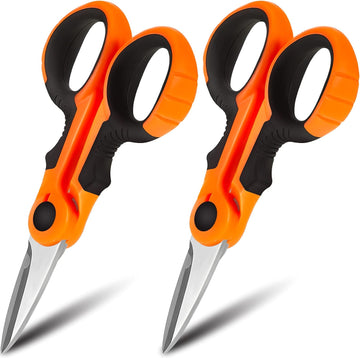 Fishing Line Scissor Heavy Duty 3Cr13 Non Slip Serrated Edge Cutter 2 Pack