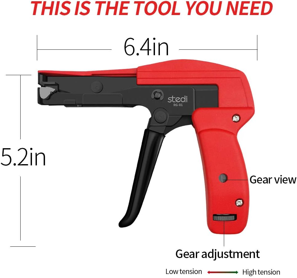 Stedi Cable Tie Gun for Cut Plastic Nylon Ties 6.3 Inches - TTpen