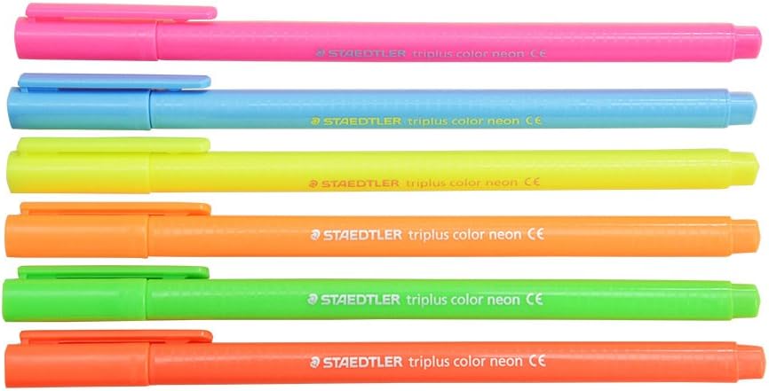 STAEDTLER 323 Triplus Color Fibre-Tip Pens,1.0 mm,6 Neon Colours
