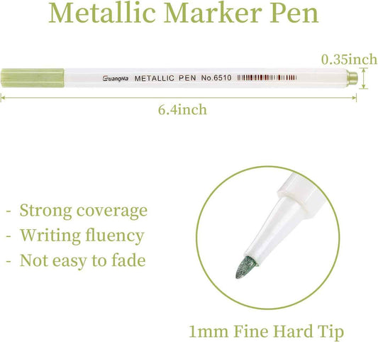 Guangna Metallic Marker Pens,30 Assorted Colors Fine Tip - TTpen