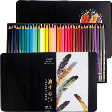 NYONI Professional 36 Colored Drawing Pencils Tin Box - TTpen