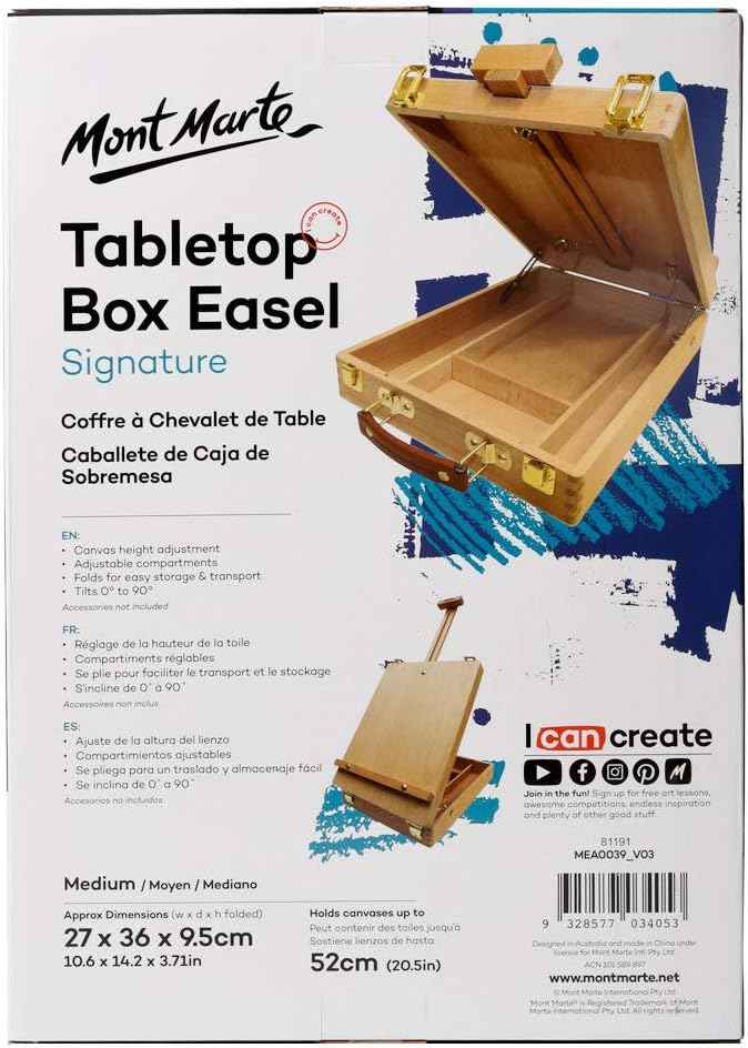 Mont Marte Tabletop Box Easel for Painting Beech Wood - TTpen