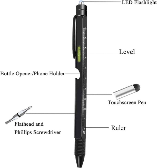 2Pcs Multi Tool Pen,Father's Day Cool Gadget for Him (Black) - TTpen