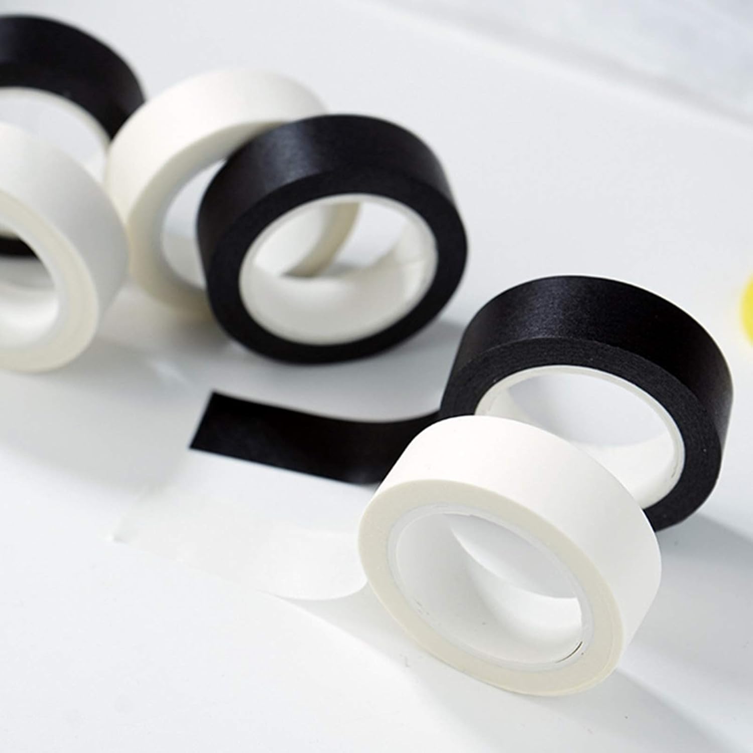 20 Rolls Washi Tape Solid Color White and Black Masking Tape
