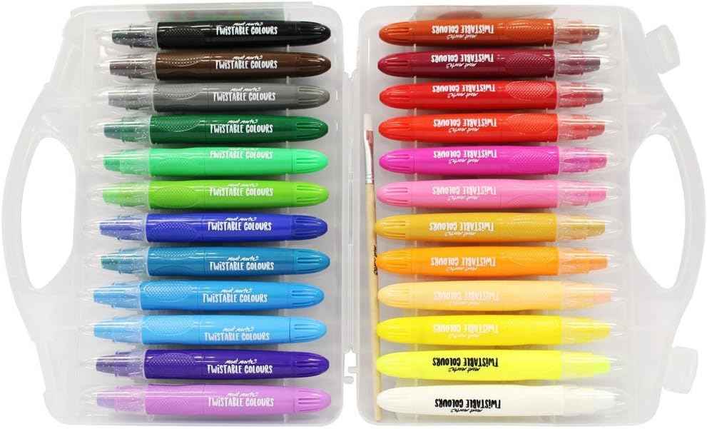 MONT MARTE Studio Twistable Colours,24 Blendable Colour Sticks 1 Paint Brush - TTpen