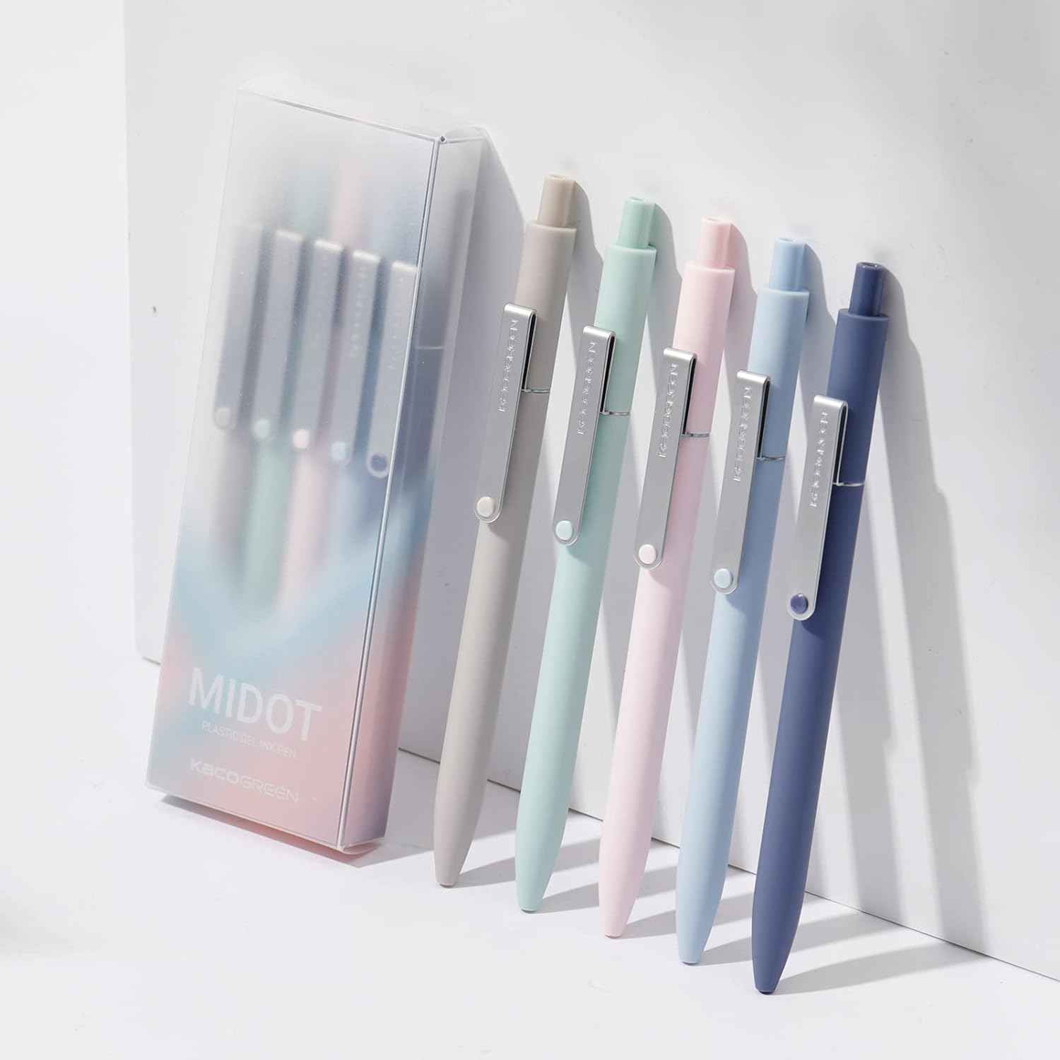 Kaco MIDOT 5PCS Retractable Gel Pens 0.5mm Fine Point - TTpen