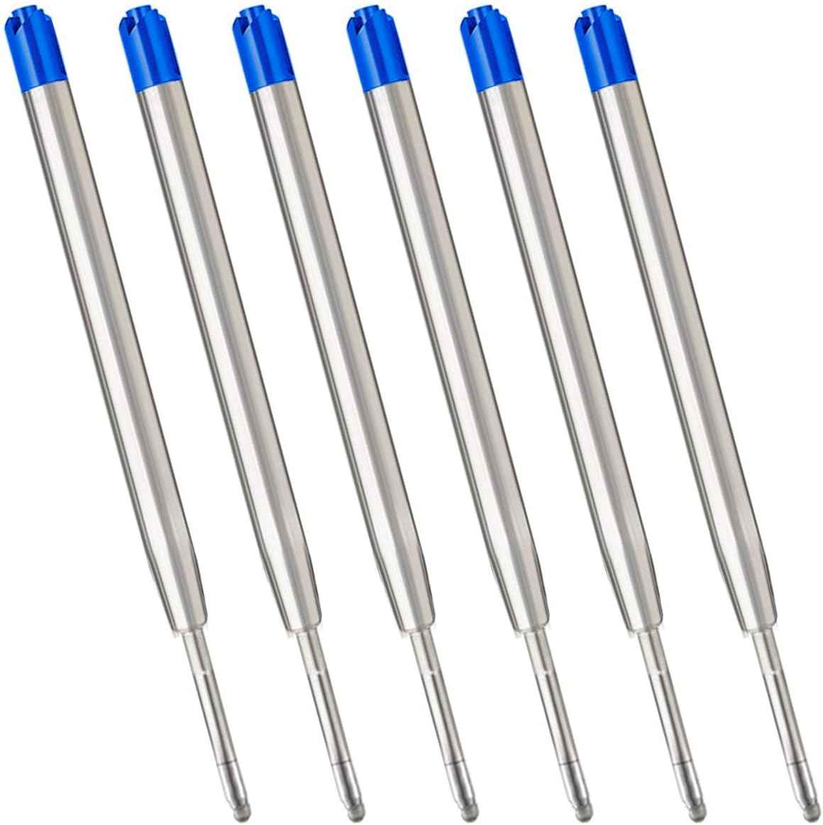 6pcs Ballpoint Pen Refills,1mm Medium Tip,Black Blue Red - TTpen