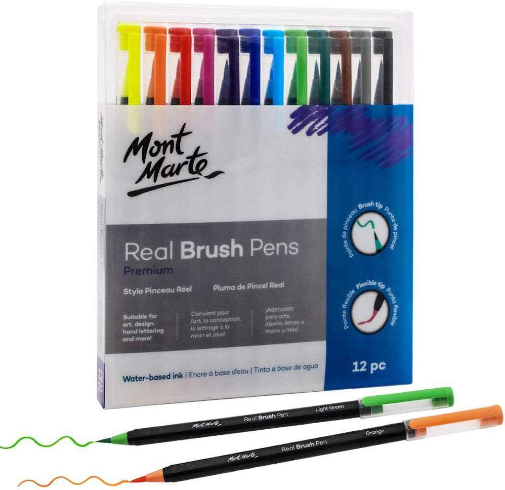 Mont Marte Premium 12 Watercolor Real Brush Pens - TTpen