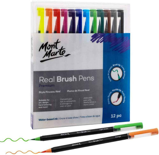 Mont Marte Premium 12 Watercolor Real Brush Pens - TTpen