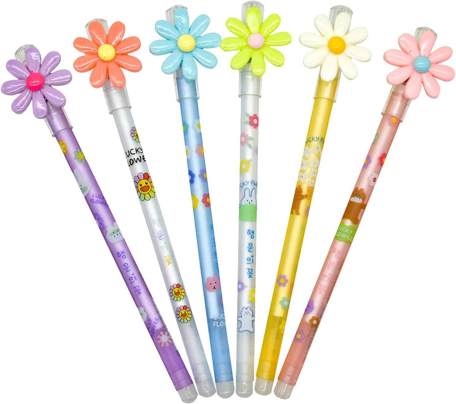 12PCS Fancy Sunflower Gel Pens 0.5mm Black Ink - TTpen