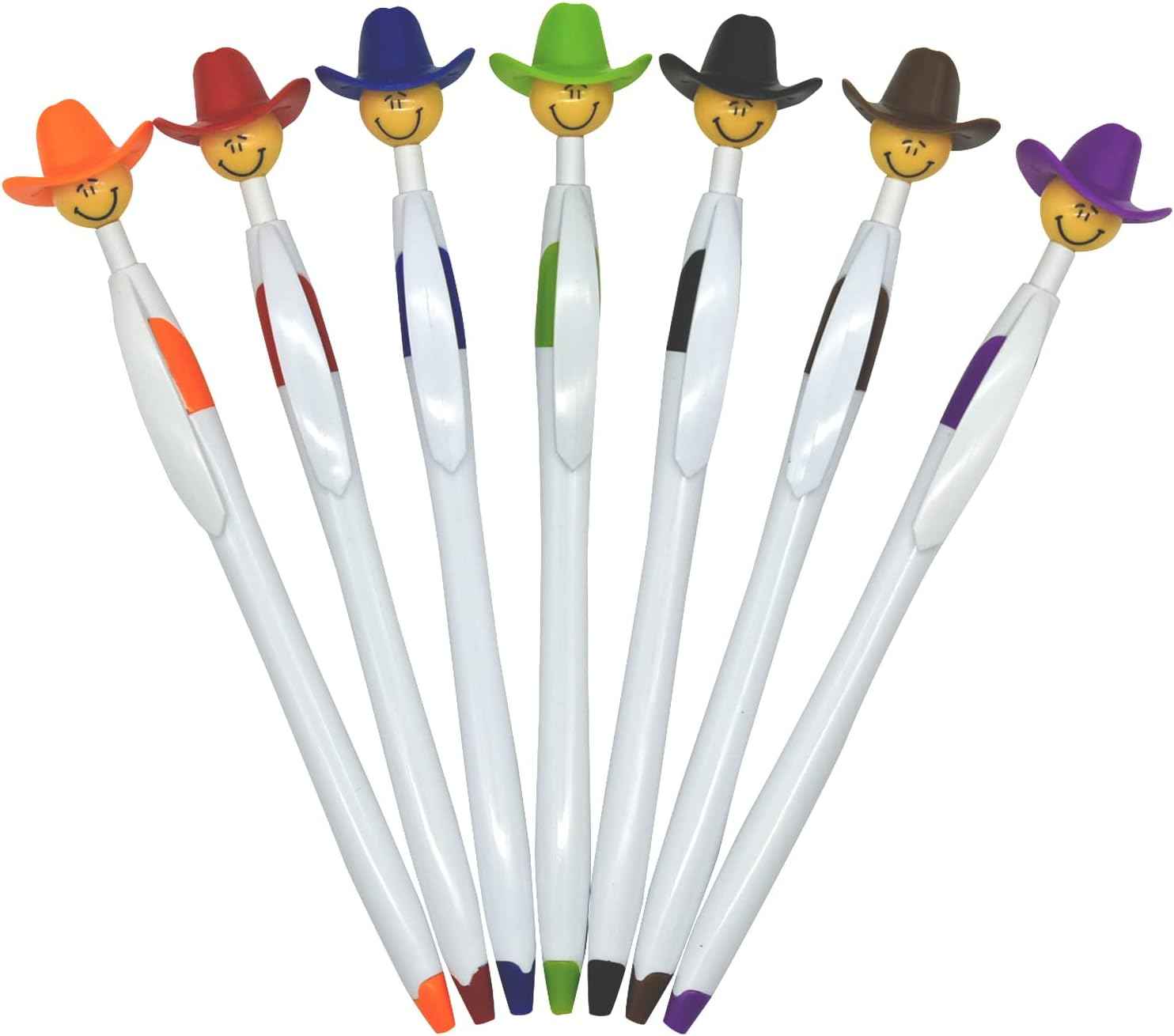 14PCS Fun Cowboy Hat Smile Retractable Ballpoint Pens For Kids - TTpen