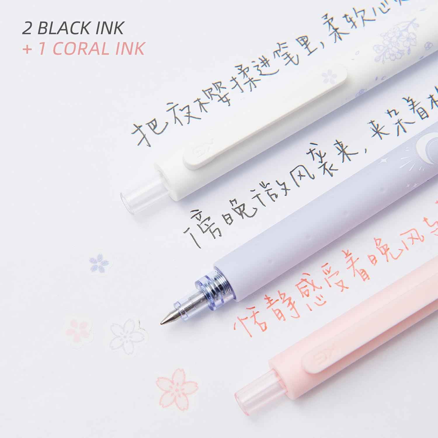 Kaco Rocket Retractable Gel Pens 0.5mm Fine Point 3 Pack - TTpen