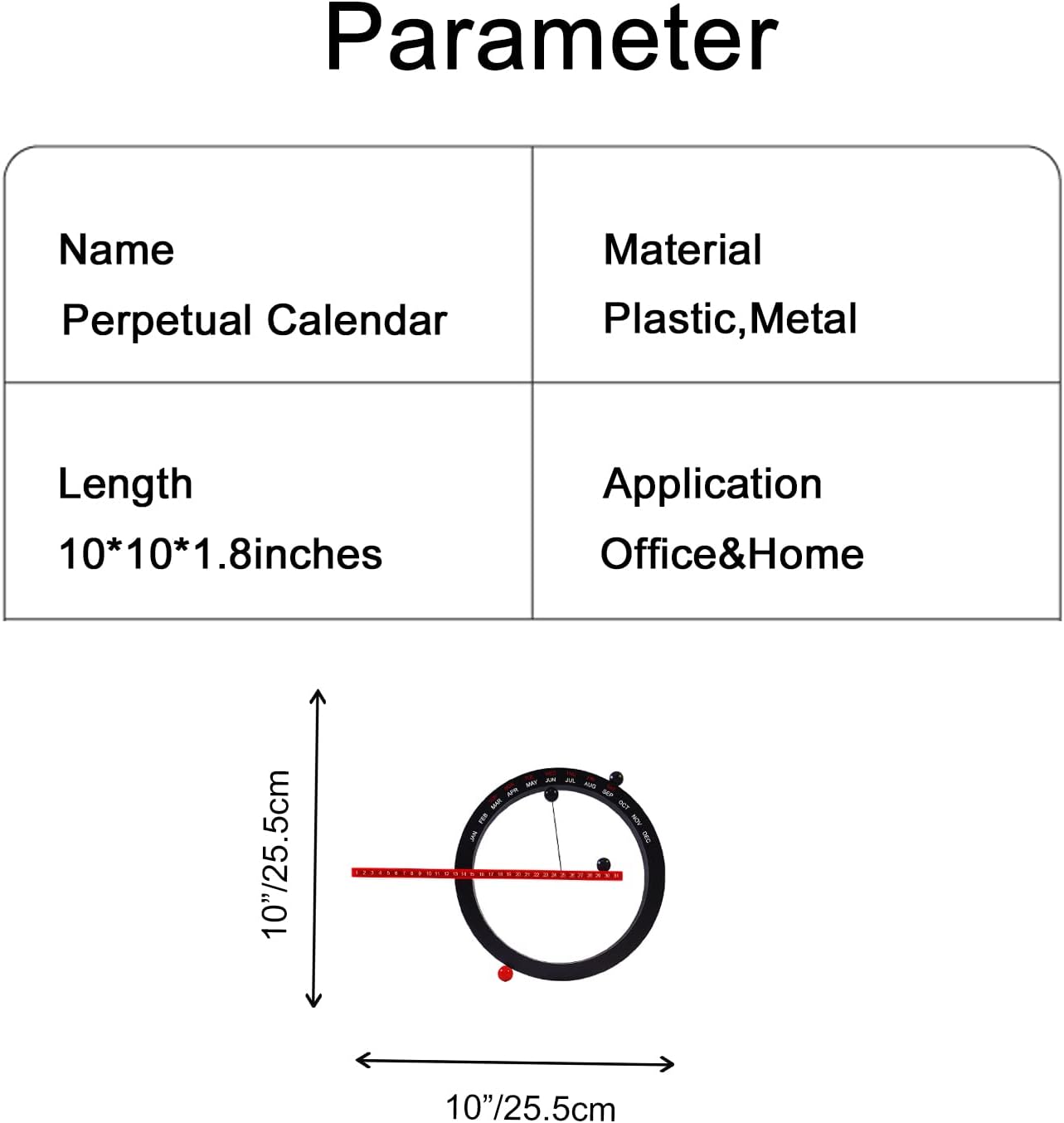 Desk 2024 Perpetual Calendar,Month Week Date Display
