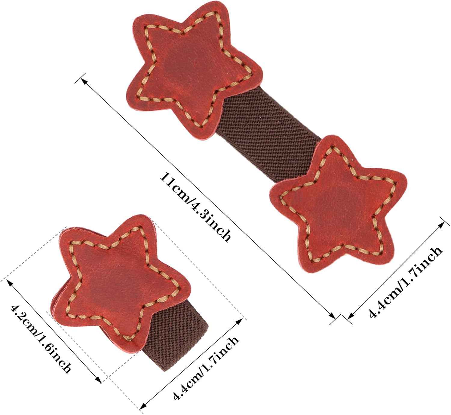 2pcs Star Magnetic Leather Bookmarks Clips