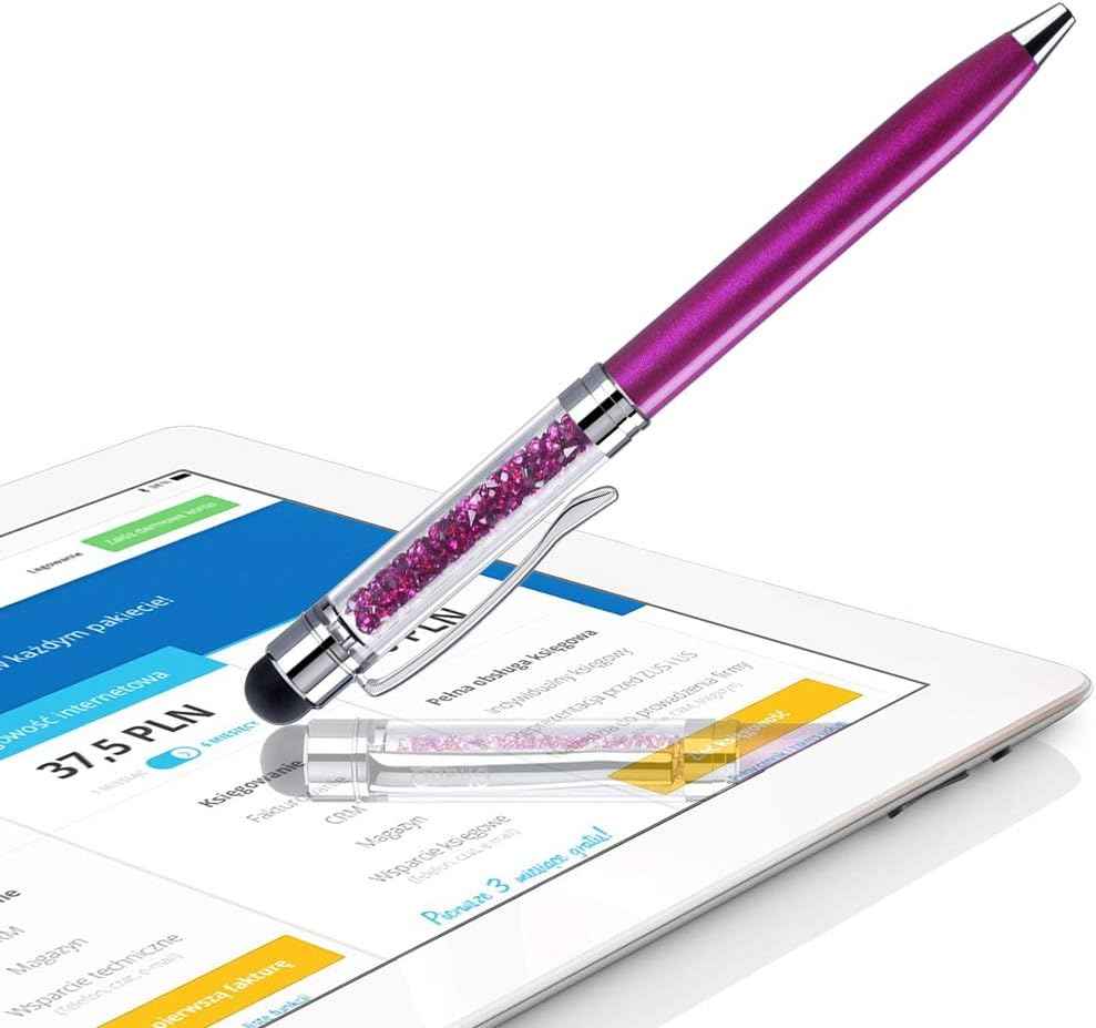 2in1 Crystal Stylus Ballpoint Pens,Medium Point Black Ink 10 Pack - TTpen