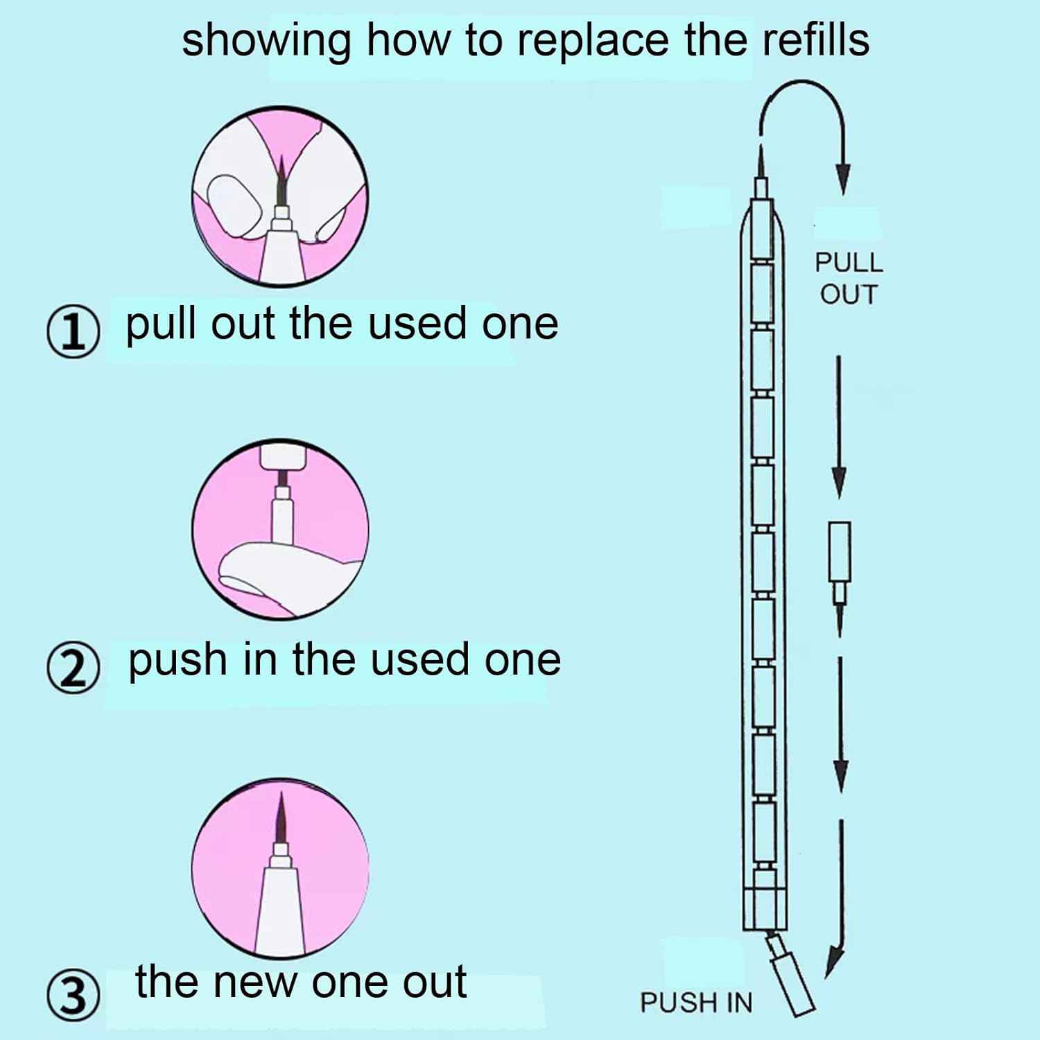 12PCS Cute Animals Non Sharpening Stackable Pencils with 64 Refills - TTpen