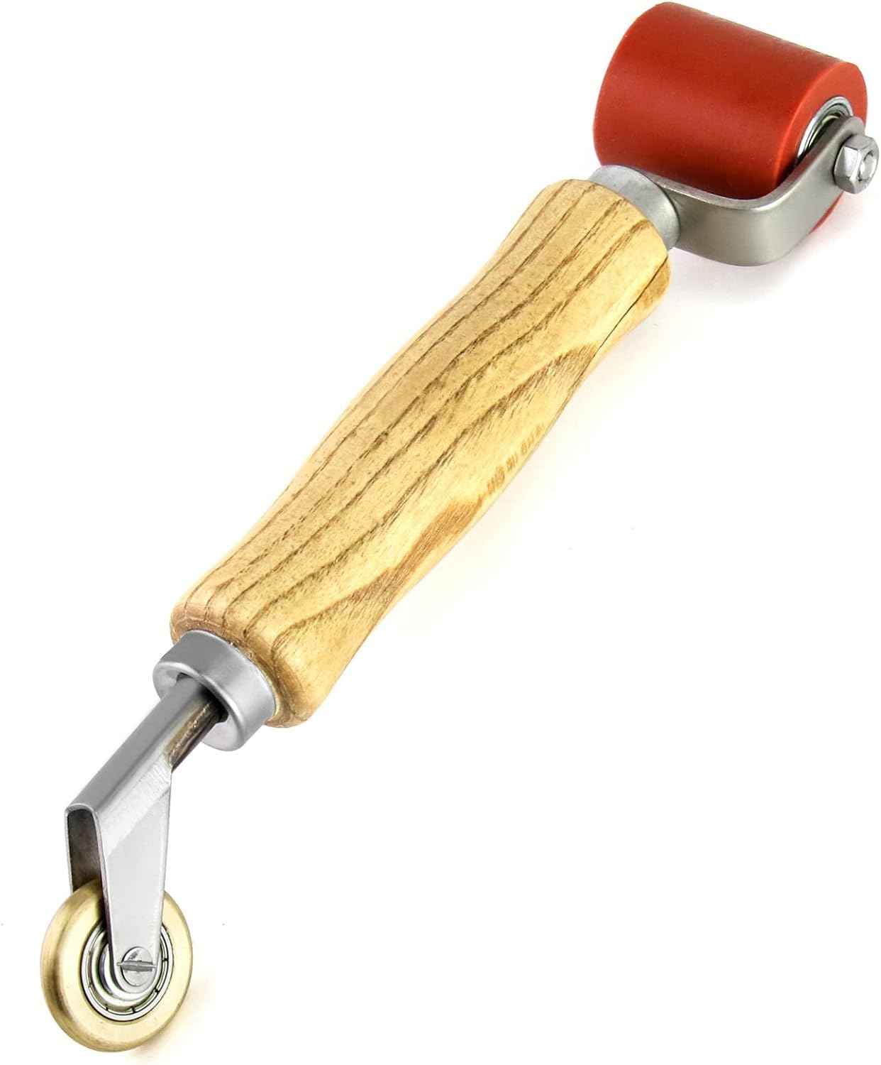 QWORK Seam Roller, 40mm Silicone Seam Roller with 6mm Brass Detail Penny Roller, Smoothing Seam Roller Tool for PVC/TPO/EPDM Single Ply Roofing Tape - TTpen