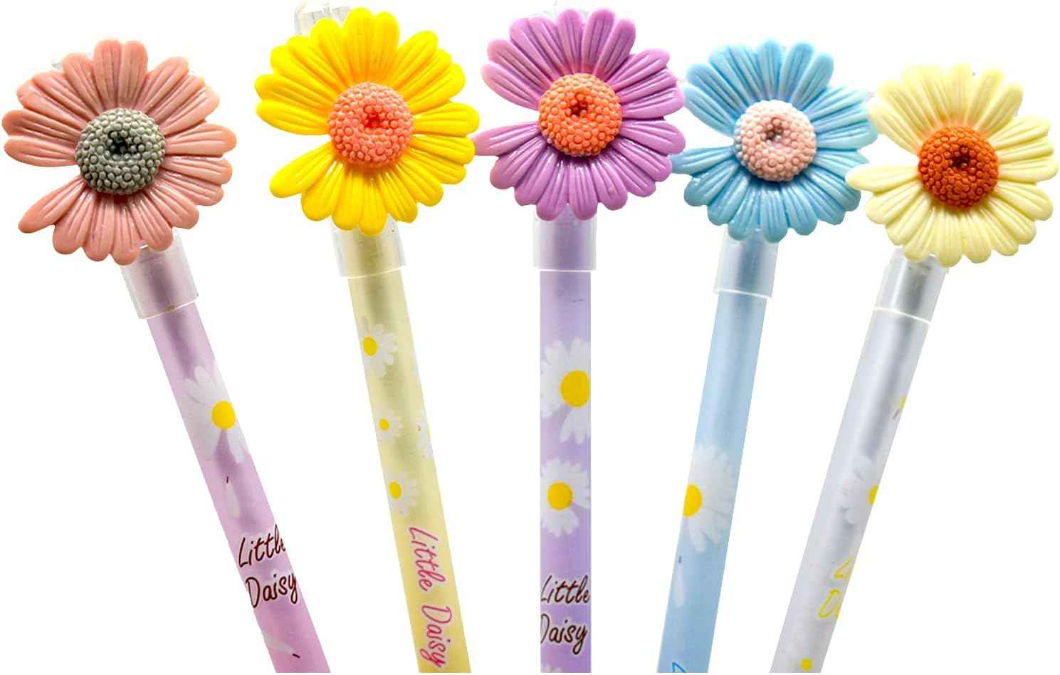 12PCS Fancy Daisy Gel Pens 0.5mm Black Ink - TTpen