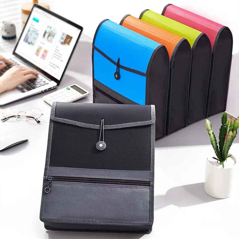 4 Pack Vertical File Folders with Front Zip Pocket,A4/Letter Size Black - TTpen
