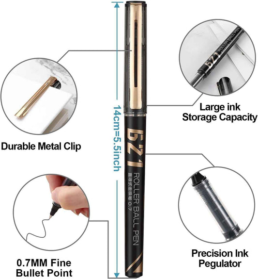 Comix 621 Rollerball Pens,Black Liquid Ink, 0.7mm Medium Point - TTpen